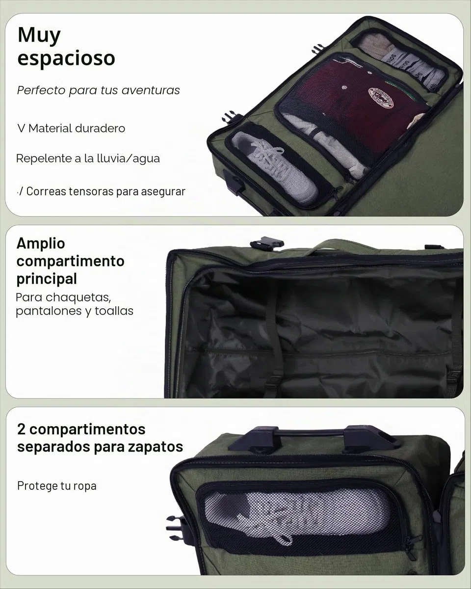 Gran Bolsa de Viaje con 2 Rollos de Kane Trolley Maleta de 80 cm Bolsa de Deporte Grande Trolley de Viaje