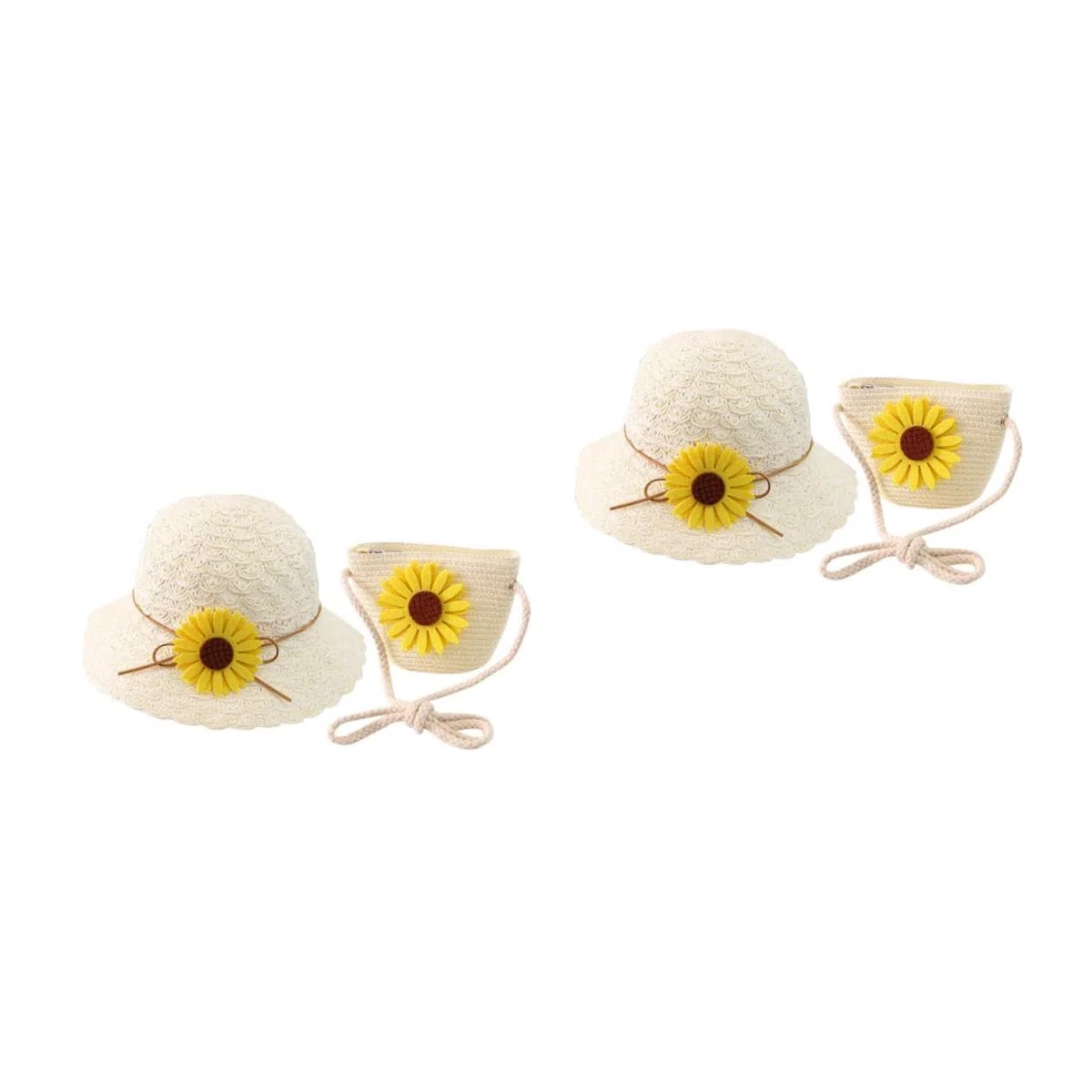 Healvian 2 Piezas Sombrero De Sol para Sombrero De Sol De Bebé Juventud Marrón Gorra De Bolsa De Playa Protección Playa Borde Verano