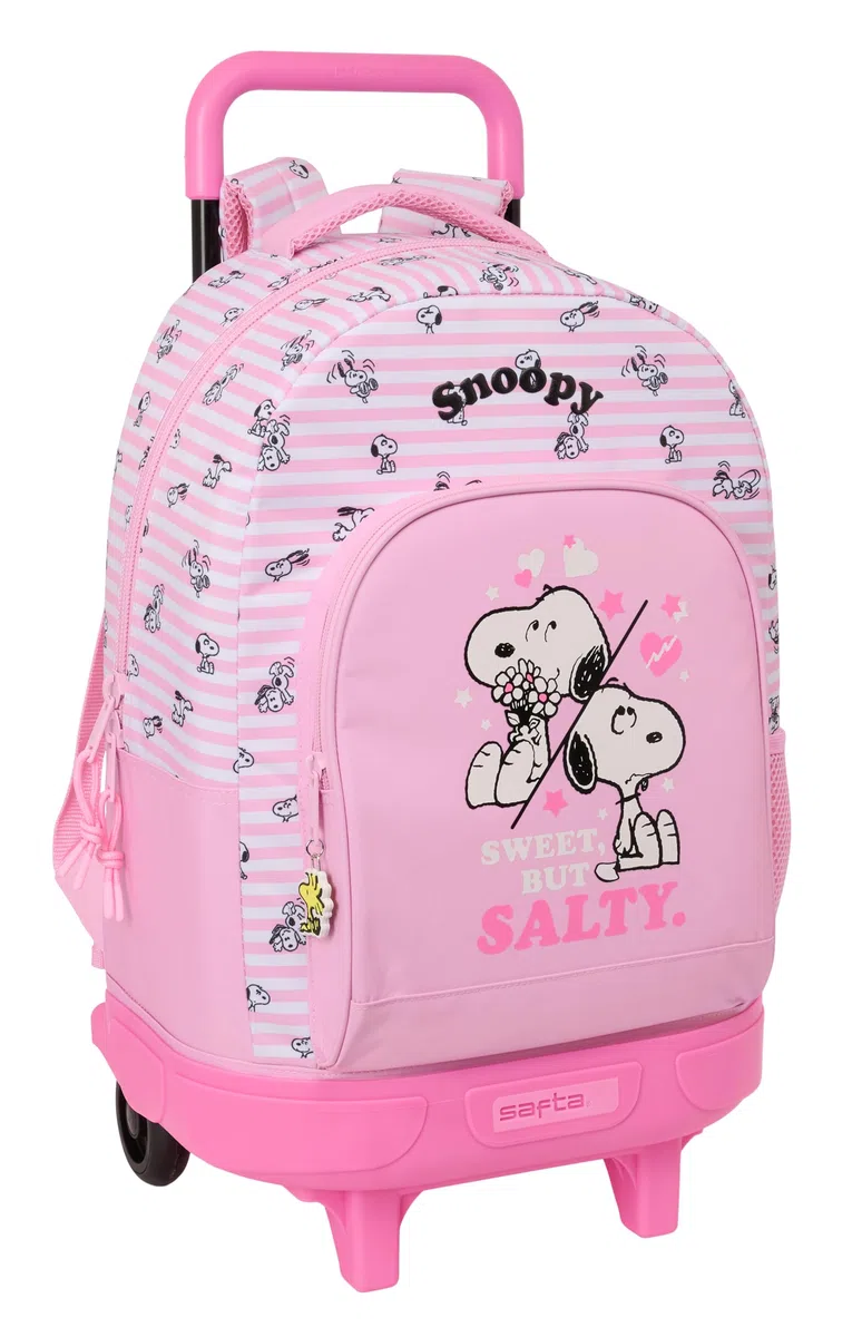 Safta SNOOPY - Mochila Grande con Ruedas, Compacta, Extraíble, Ideal para Niños de Diferentes Edades, Cómoda y Versátil, Calidad y Resistencia, 33x22x45 cm