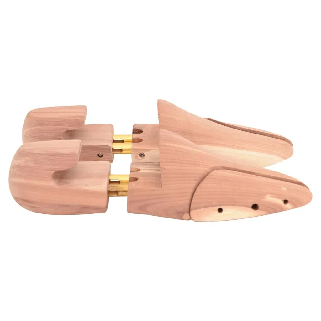 Horma de zapatos de madera maciza de cedro ajustable EU 36-37 con calzador para hombre y mujer, zapatos de piel, para el cuidado de la forma, estiramiento