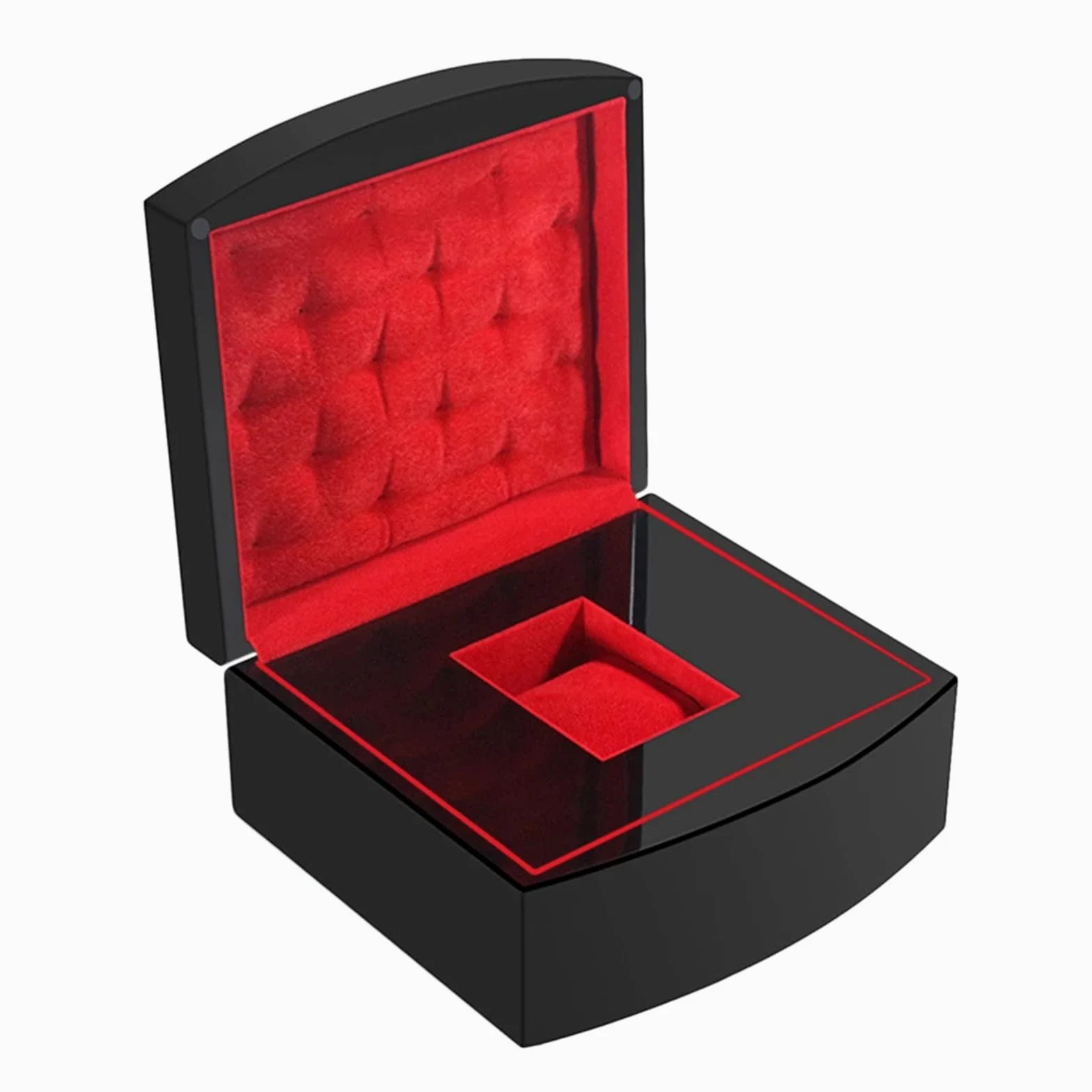 Caja organizadora de Relojes, Caja de Madera Brillante para Guardar Joyas, Pulseras, Regalo, Rejilla única, 1