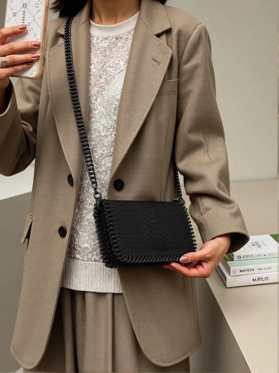 Bolso bandolera mujer, bolso de mujer de piel, bolso piel de serpiente, bolso de mujer, bolso de hombro, bolso de mujer, bolso de mano, bolso de piel con estampado de serpiente Made in Italy