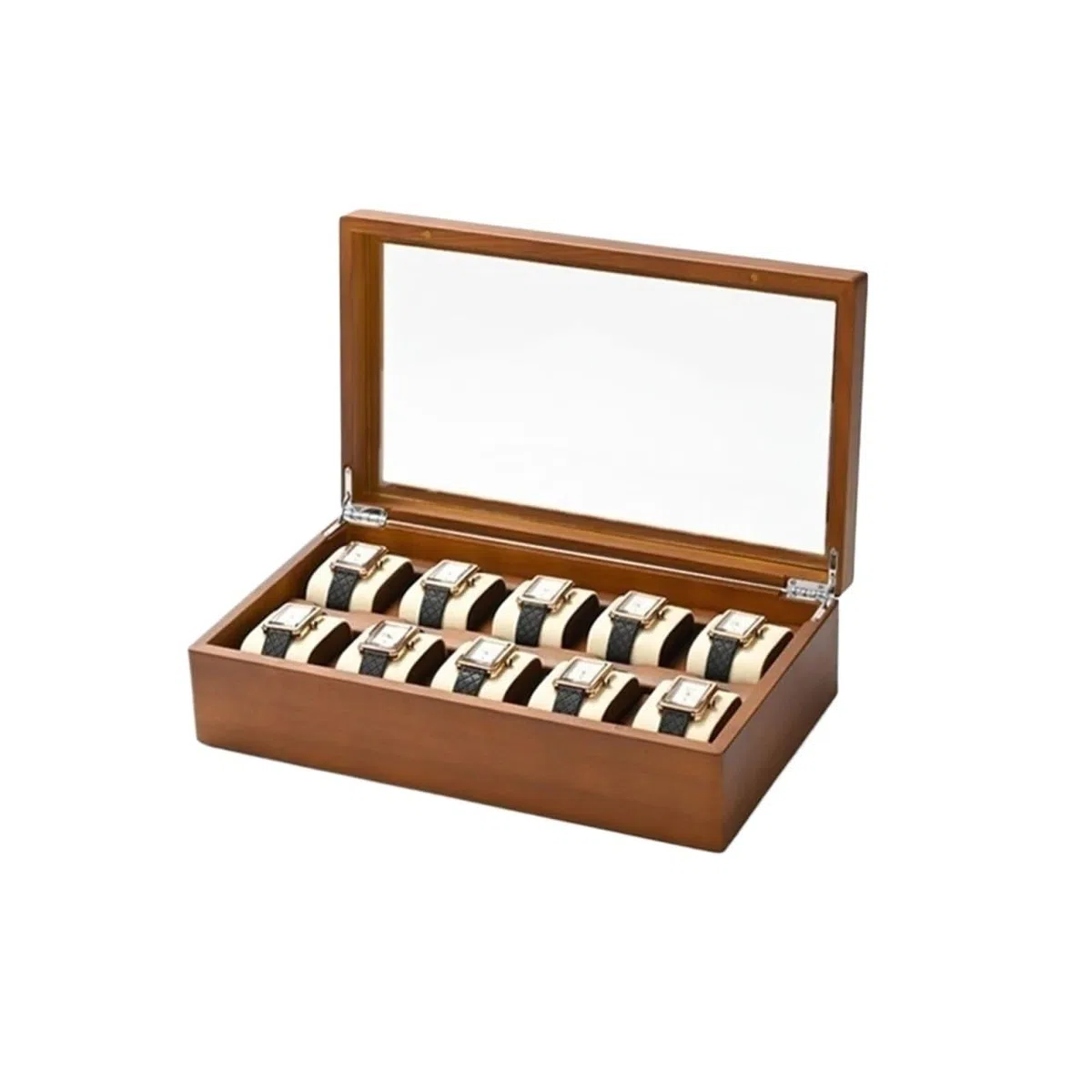 Caja para Relojes de Madera Caja de reloj con 10 ranuras Organizador joyas madera