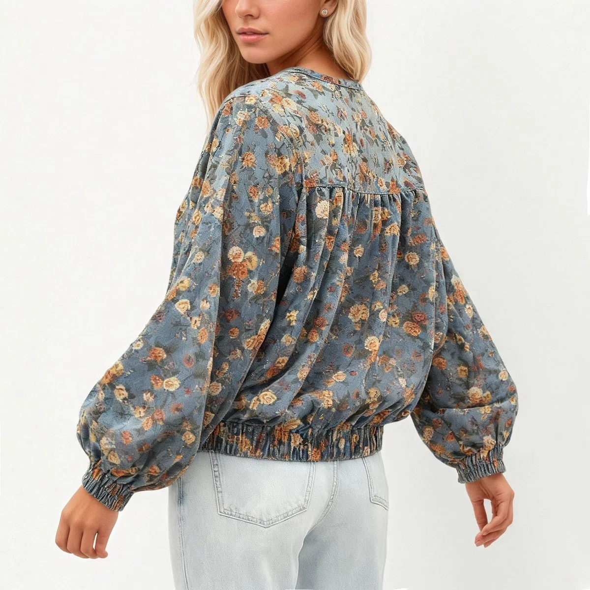 Genérico Chaqueta Vaquera Mujer Oversize,Sudaderas Con Capucha De Talla Grande Para Mujer Blusa Informal Con Botones De Manga Larga Y CordóN Top CláSico Holgado Con Abrigo Con Bolsillos