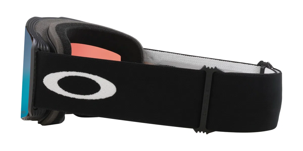 Oakley Line Miner Pro - Gafas de nieve con ajuste de puente bajo, correa negra mate con lente de iridio Prizm Snow Sapphire Iridium, grande