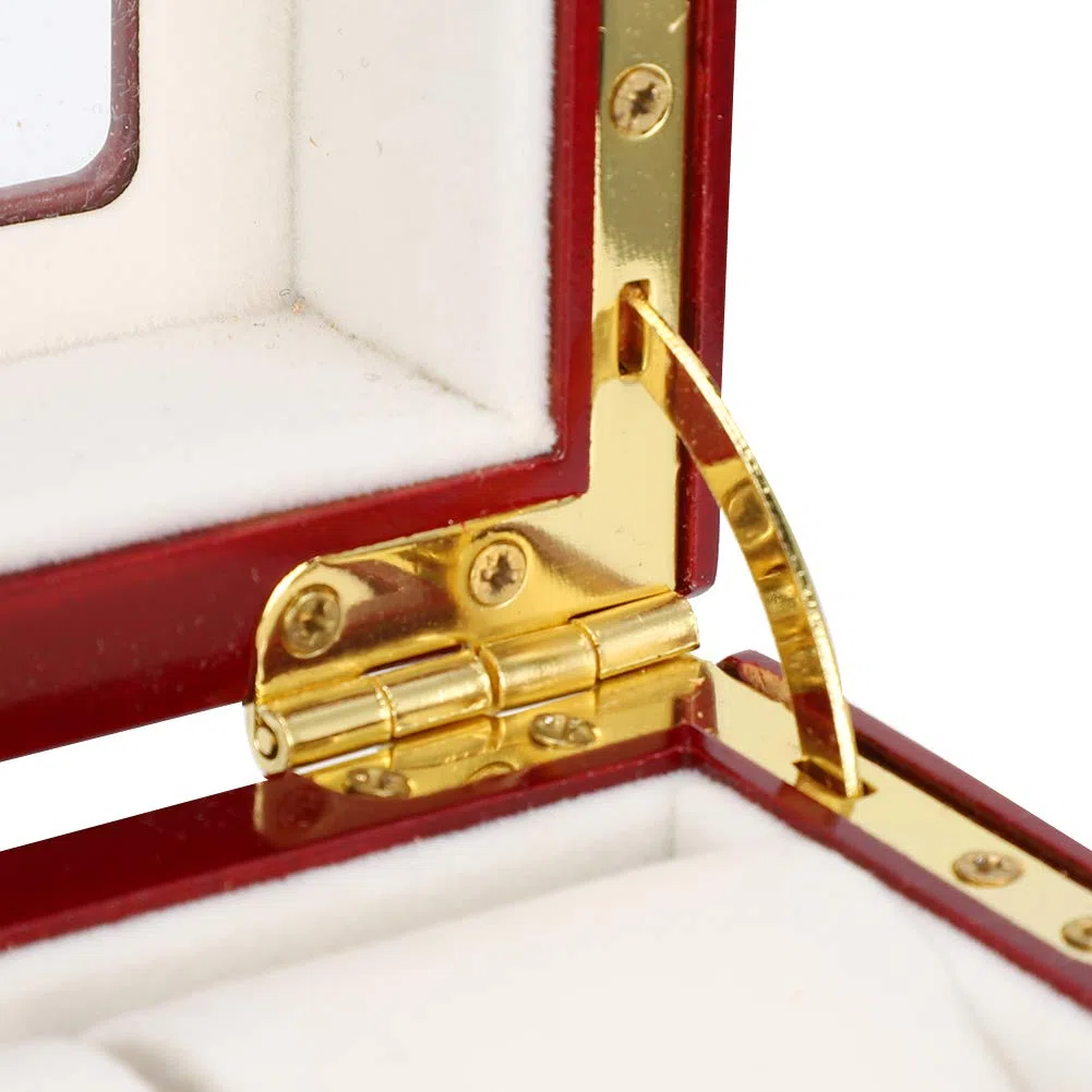 Caja de almacenamiento para relojes con llave, vitrina de madera de 6 rejillas para coleccionistas, organizador seguro para relojes de lujo, protector duradero para
