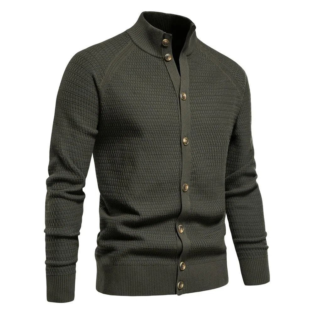 Jersey de punto para hombre, otoño, invierno, negocios, cárdigan