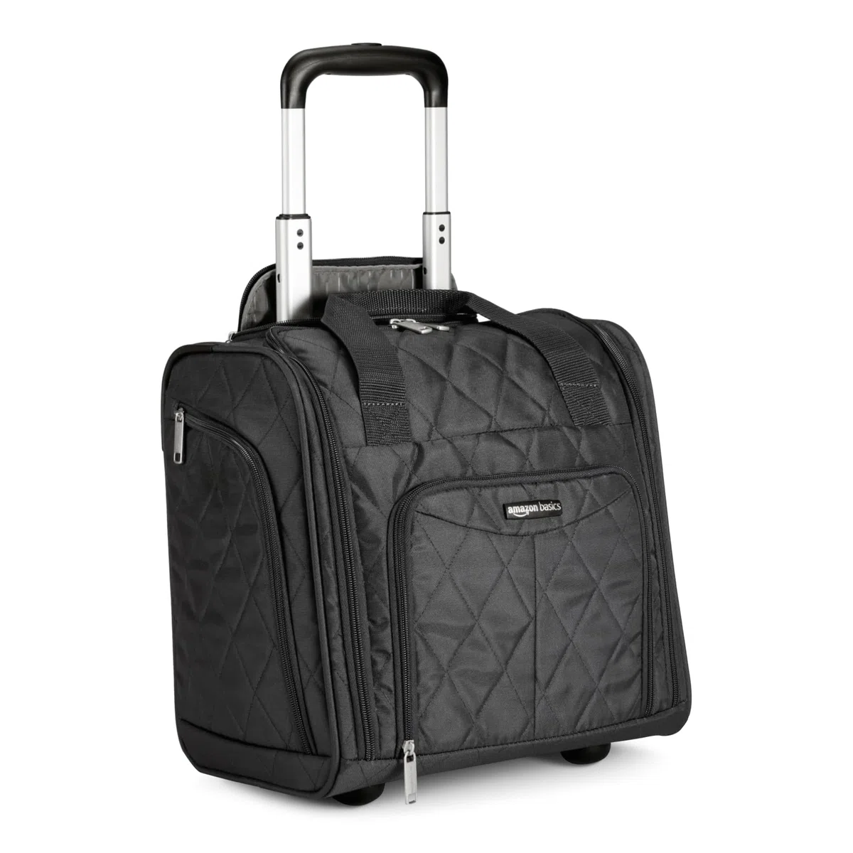 Amazon Basics Equipaje para Llevar debajo del Asiento, Acolchado en Color Negro, 35.3cm x 25.2cm x 38.5cm