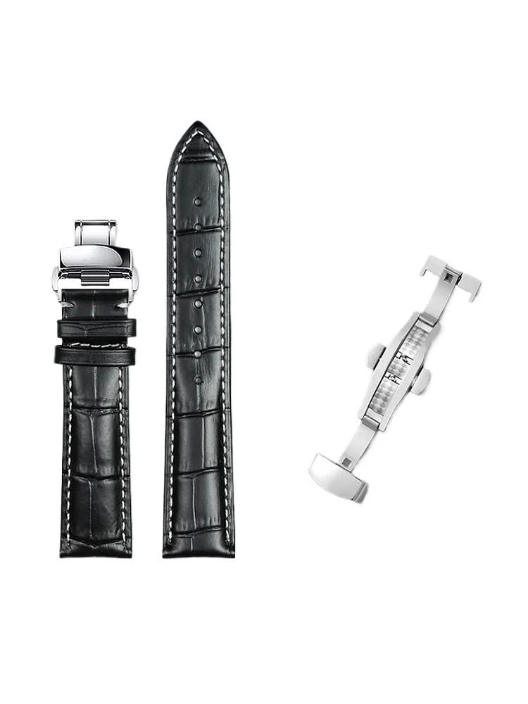 Correas de cuero para reloj Hamilton Maestro Original para hombre(Blackws2,20mm)
