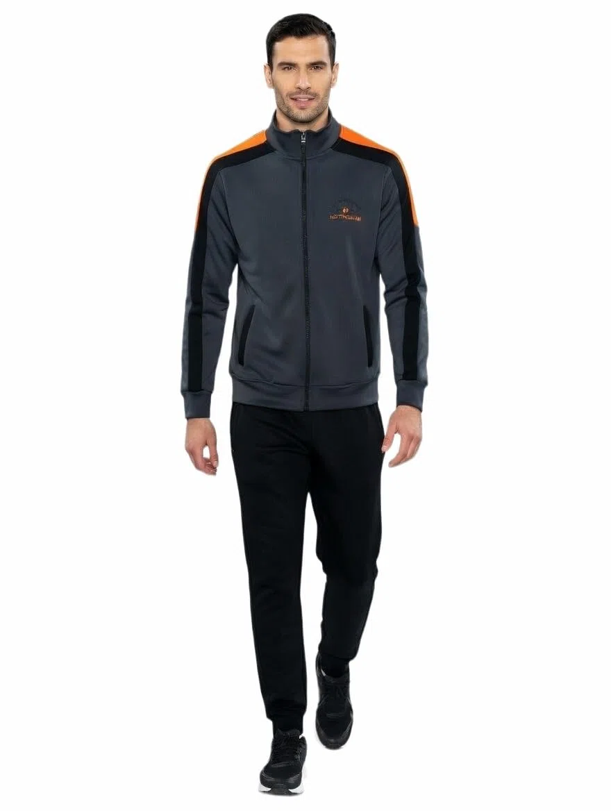 Nottingham Chándal de invierno para hombre, confeccionado en sudadera de algodón Garzato, traje de hombre completo deportivo para ocio y deporte, 35260 Gris Oscuro, M