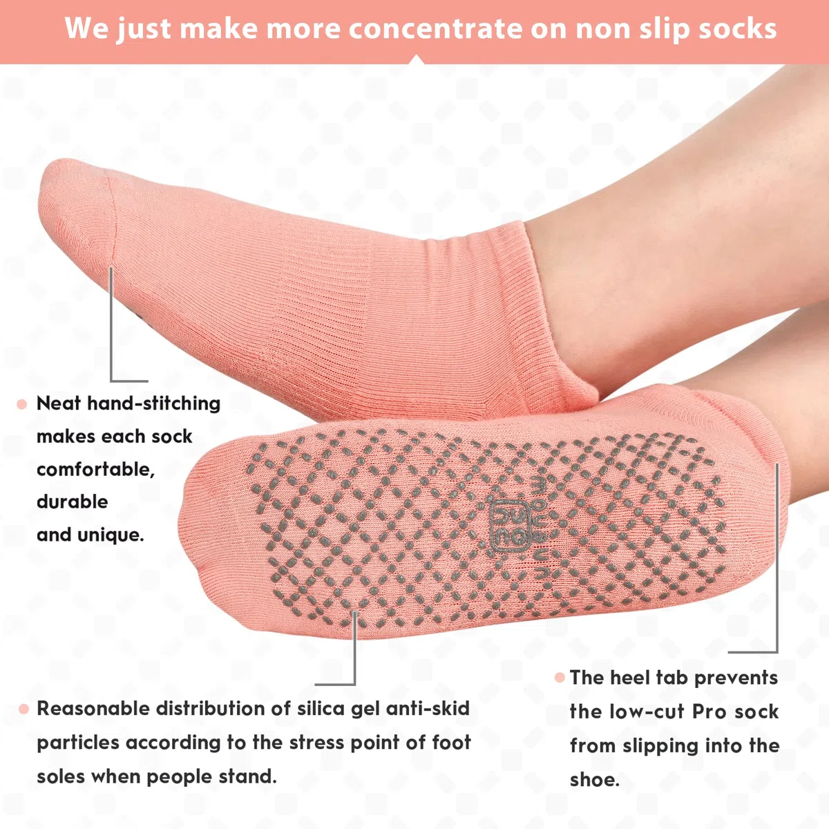 Unenow Calcetines antideslizantes unisex con cojines, calcetines para yoga, pilates, barra de suelo y hospital