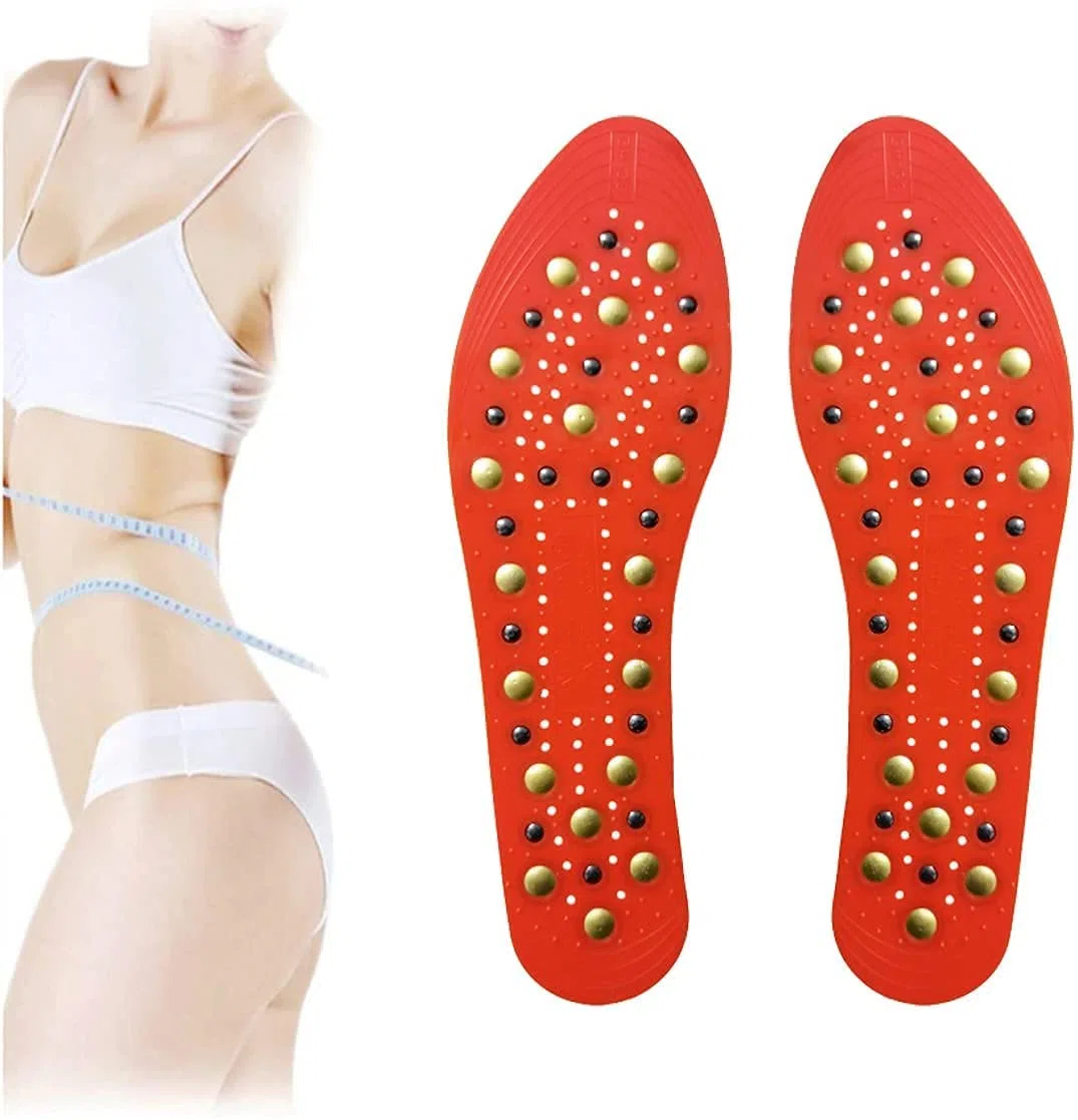 Plantillas, Plantillas ortopédicas for Calzado, Plantillas de Masaje, amortiguadoras, Transpirables, con Soporte for el Arco, acupuntura for masajes(Red,3 Pair)