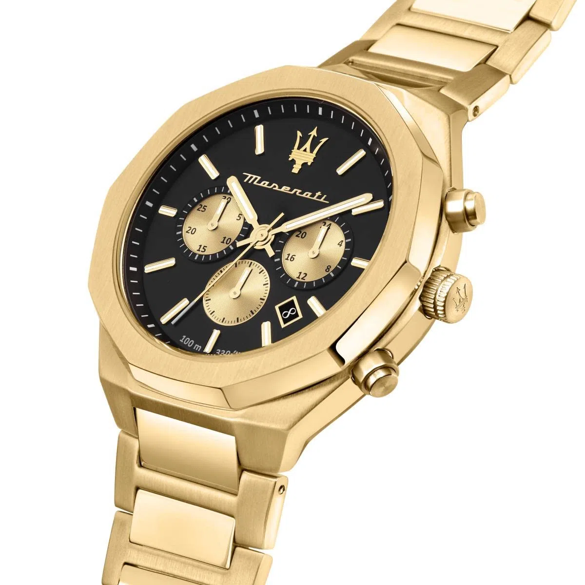Maserati Reloj Hombre, Colección Stile, Cuarzo, Cronógrafo, en Acero, PVD Oro - R8873642001