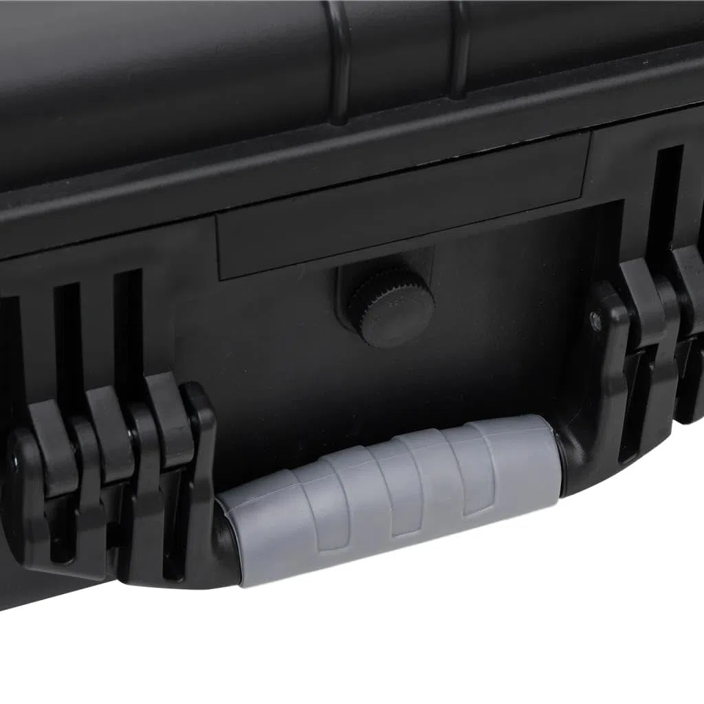 vidaXL Maletín de Vuelo, Estuche con Asa Ruedas, Maleta de Seguridad para Viaje, Maletín de Protección con Espuma, PP Negro 63x50x23 cm