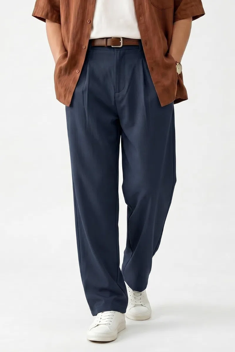 Heyfanee Pantalones chinos para hombre, corte holgado, pantalones ligeros de traje de verano con bolsillos | Lyocell Stoff,Atmungsaktiv,Leicht,Bundfalten,Modern Business