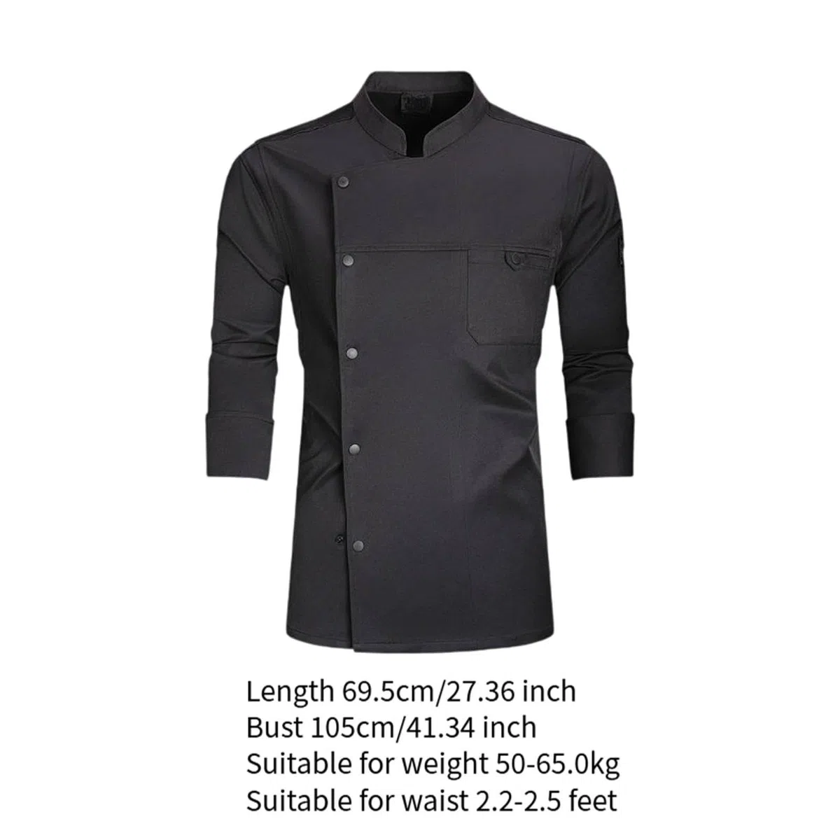 Qianly Chaqueta de Chef Unisex Uniforme de Cocina Profesional con Bolsillos y Botones Tela Transpirable Apta para Restaurantes Hoteles Panaderías O Clases