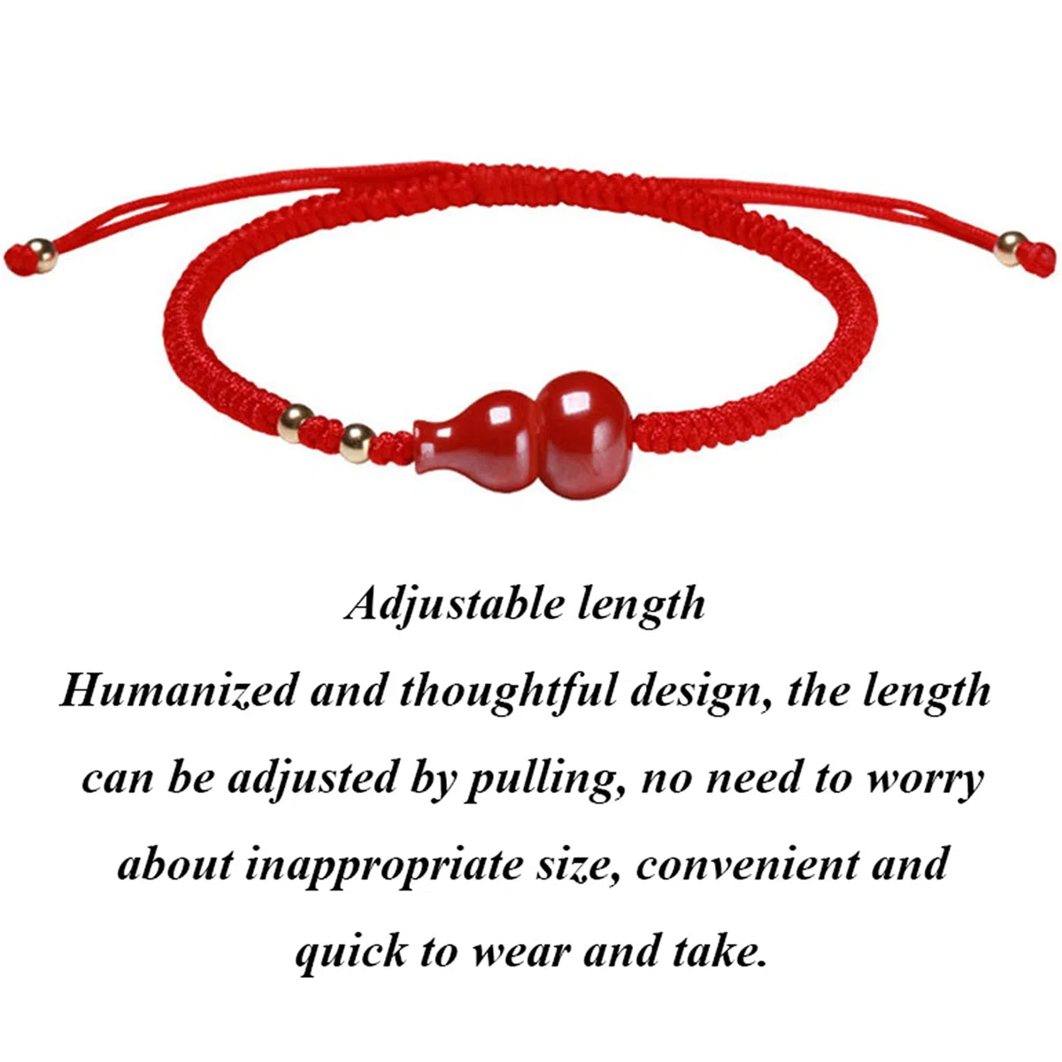 Feng Shui Riqueza Wu Lou Pulsera Calabaza De Cinabrio Natural Hilo Rojo Pulsera Trenzada Joyería De La Suerte Ajustable Amuleto Talismán para La Prosperidad Dinero Suerte,C