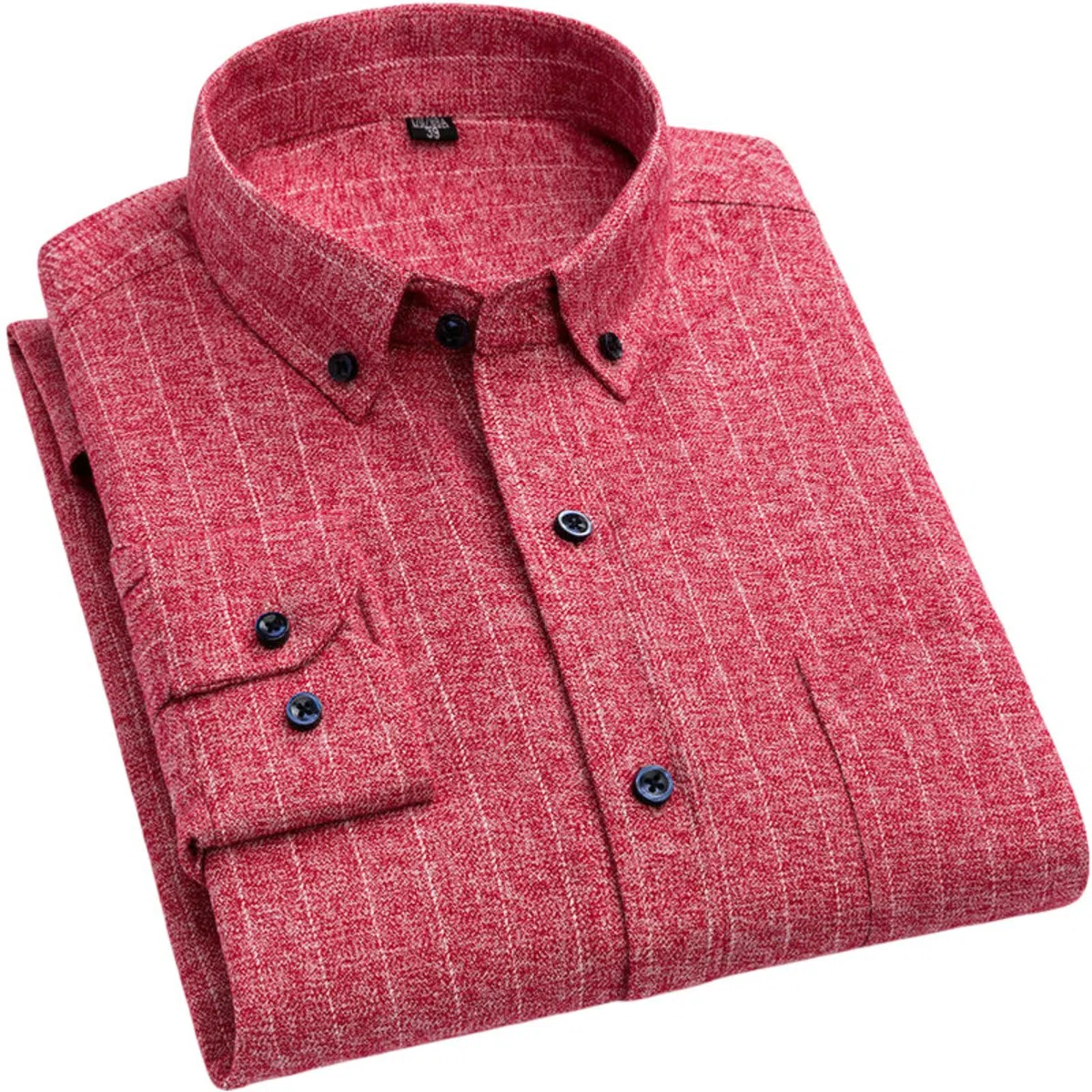 Camisa casual de algodón de manga larga a cuadros para hombre