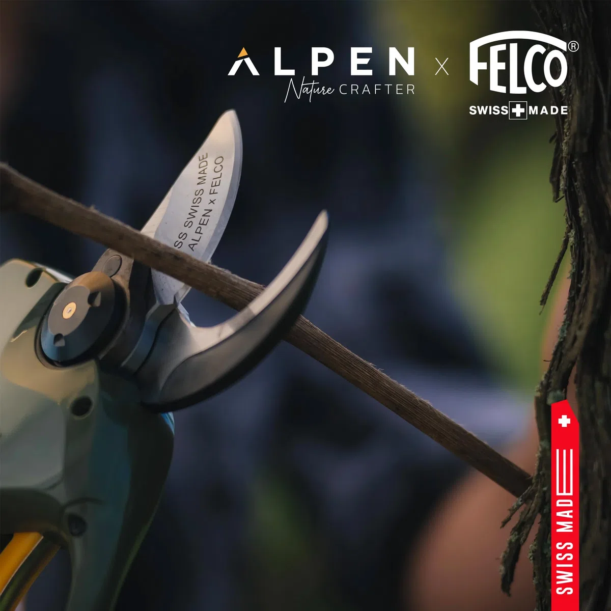 Alpen Wildhorn 32 - Tijeras de podar eléctricas, diámetro de 32 mm, Hoja FELCO HSS, Pantalla LCD, 1 batería, Juego Profesional con maletín de Accesorios, Calidad Suiza para Cortes precisos