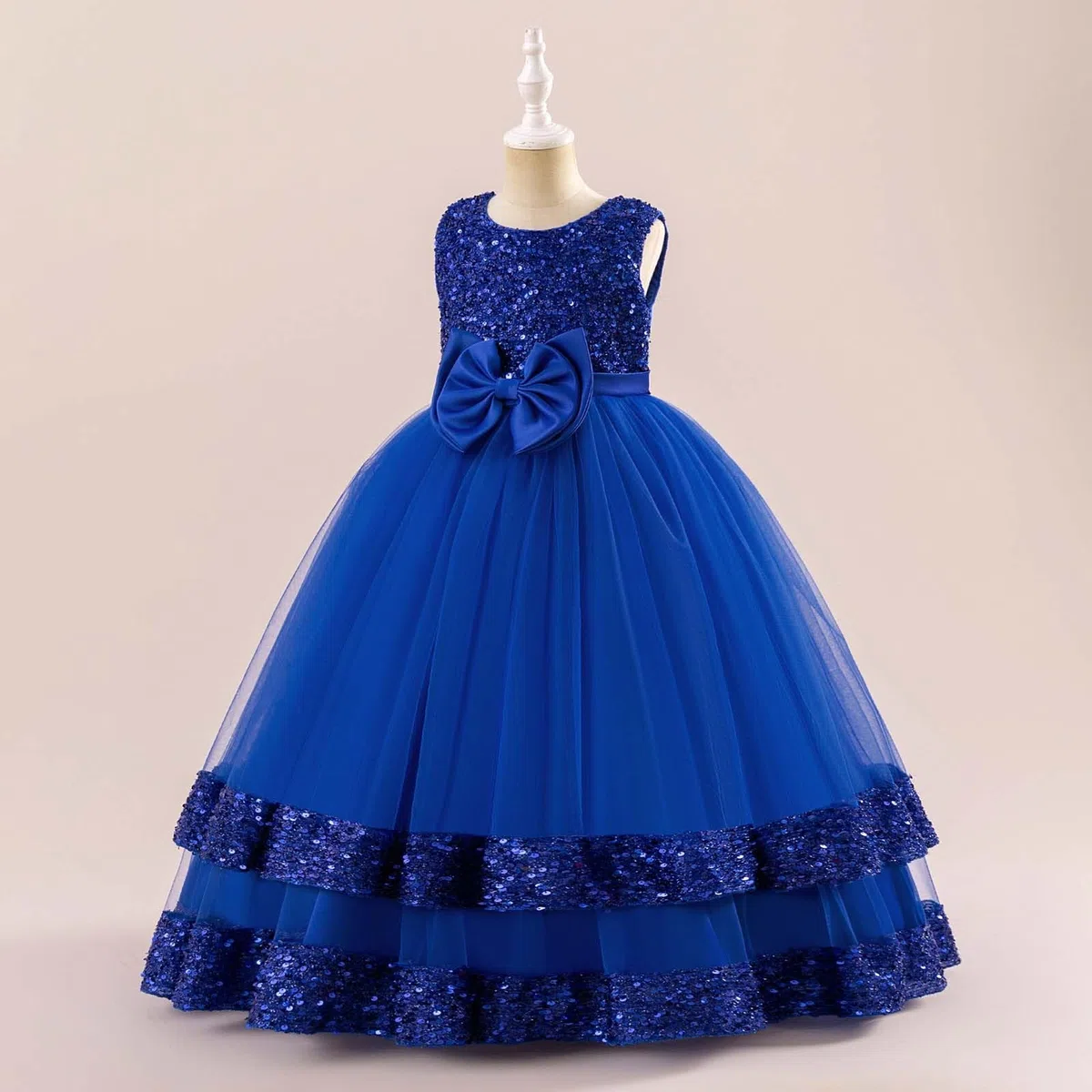Vestidos para niñas, faldas, vestidos infantiles, vestidos de niña, vestido de noche con lazo de lentejuelas, estilo princesa, manga larga, vestido de fiesta para cumpleaños, desfiles de actuación