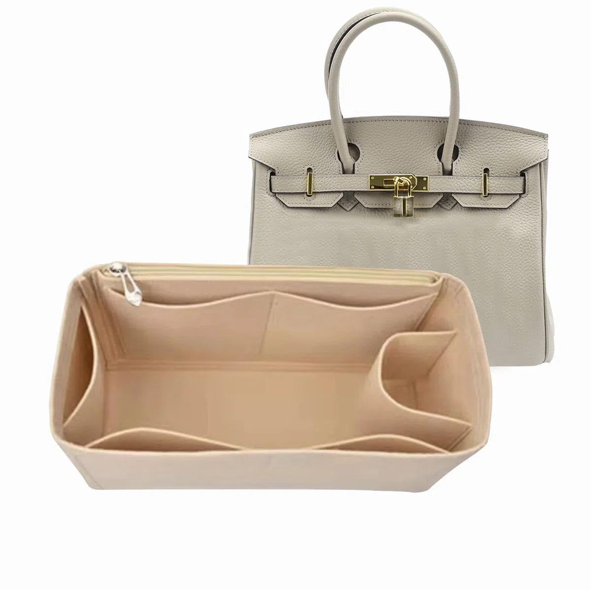 Lckaey - Organizador de bolsos para birkin (30 insertos1099 beige-M)