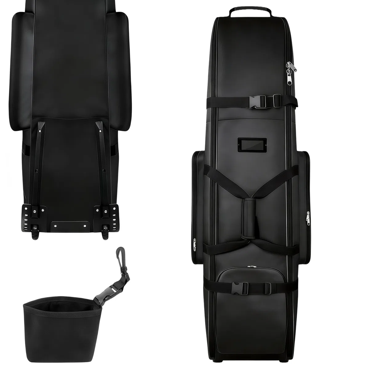 Bolsa de Viaje de Golf con Ruedas Tela Oxford 900D | Gruesa Impermeable Funda de Transporte para Palos de Golf con Bolsa de Limpieza para Pelotas Bolsa de Viaje