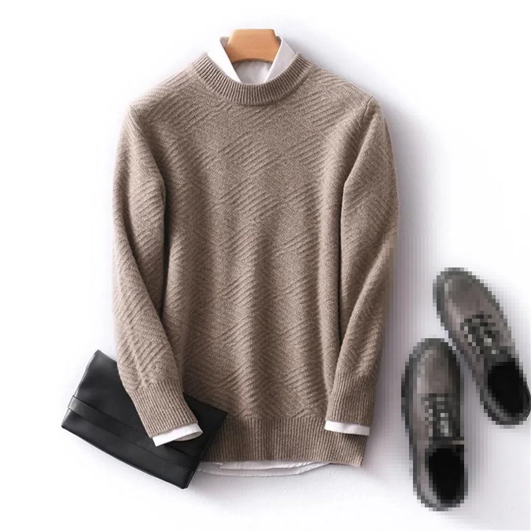 Vogrtcc Jersey De Cuello Redondo para Hombre, Suéter De Cachemira, Chaqueta Básica De Punto ior para Negocios