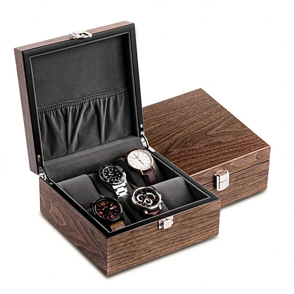 Caja de colección pulsera reloj mecánico marrón for hombre(B)
