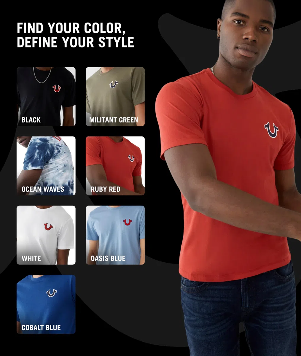 True Religion Buddha Logo Crew Neck tee T-Shirt Hombre (Pack de 1)