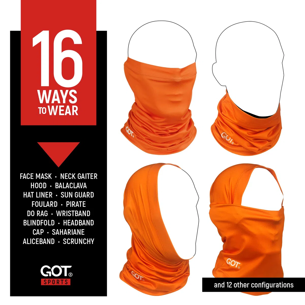 GOT Sports - Braga de cuello para pesca, protección solar factor 50+, máscara facial UV, para hombres y mujeres, cubierta facial de camuflaje