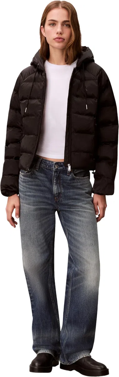Calvin Klein Satin Lightweight Short Logo Puf Lv047e509g Chaquetas Mujer