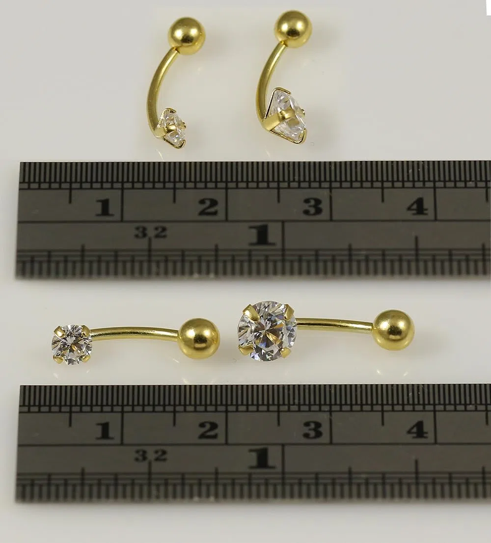Coloful - Piercing para ombligo de acero quirúrgico con diseño de trébol de neón