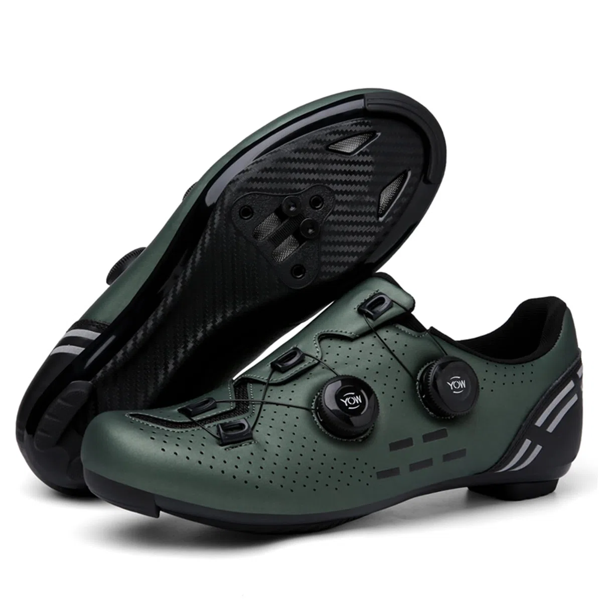 NGARY Zapatos de Ciclismo para Hombre y Mujer, Compatibles con SPD SPD-SL Delta Pedal Look, Transpirables Zapatos Bicicleta de Carretera