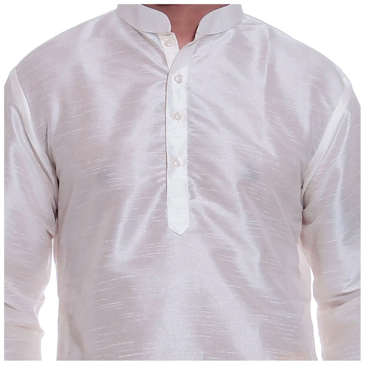 Tag 7 Arte de seda Dhoti Kurta 42 blanco para hombre, blanco, 42