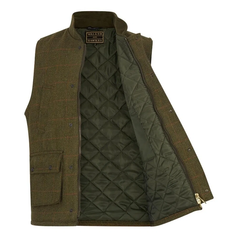Walker and Hawkes - Barrington - Chaleco de Tweed para Hombre - Inspirado en la hípica y la Caza