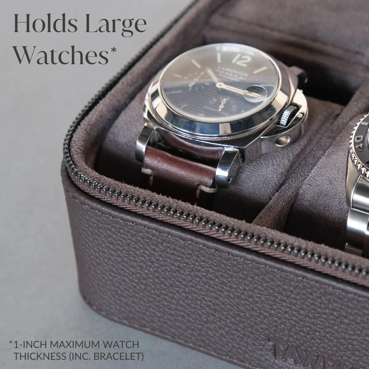 TAWBURY Caja de reloj de cuero 3 relojes hombres viajes