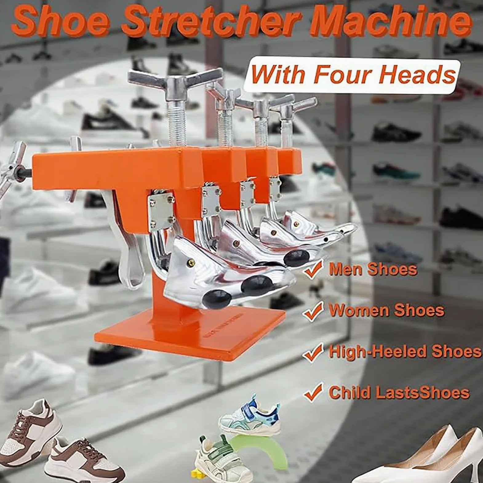 Genérico Ensanchador de Zapatos portátil, ensanchador de Zapatos Ajustable, ensanchador de Botas de 2 Cabezales, Herramienta Multifuncional for reparación de Calzado.