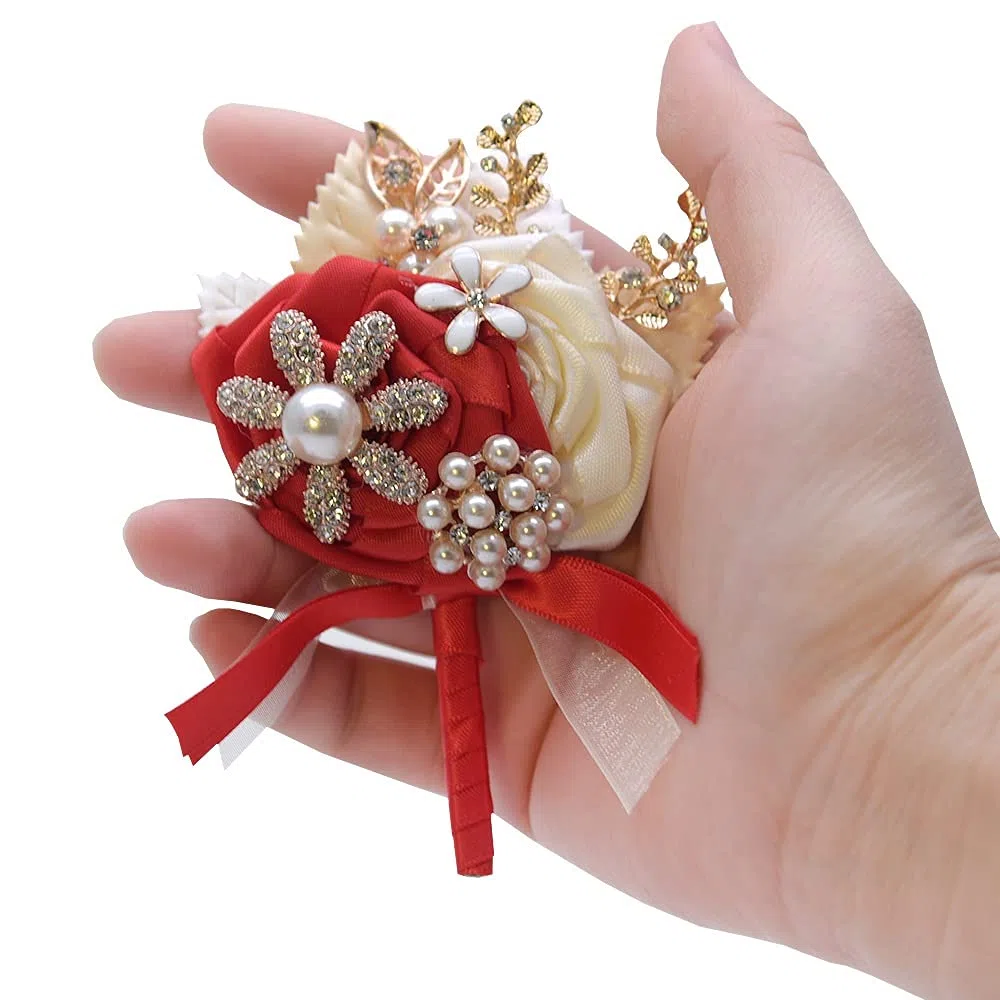 Broche de Boda Boutonniere y Ramillete, Regalo de graduación para el Novio, Pin de Solapa de Hoja Dorada, Boda