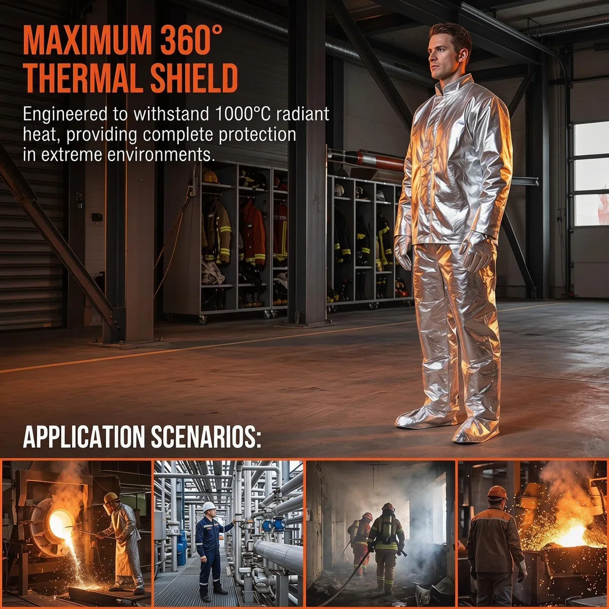 Traje Aislamiento Resistente Al Calor Ropa Aislamiento Térmico Radiación Anti Térmica Para Mujeres Hombres Traje Resistente Fuego