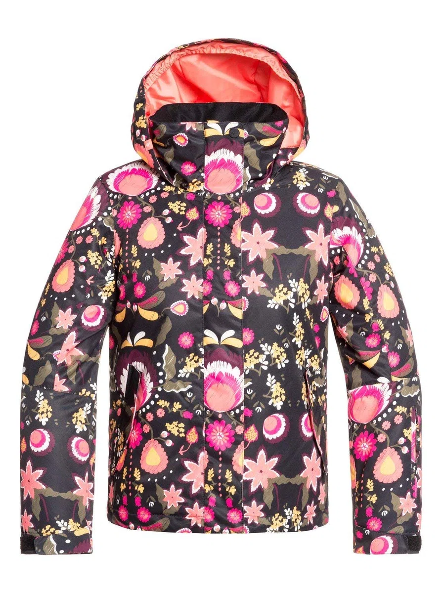 Roxy Jetty - Chaqueta para Nieve para Chicas Chaqueta para Nieve, Niñas, True Black Folk Winter, 14/XL