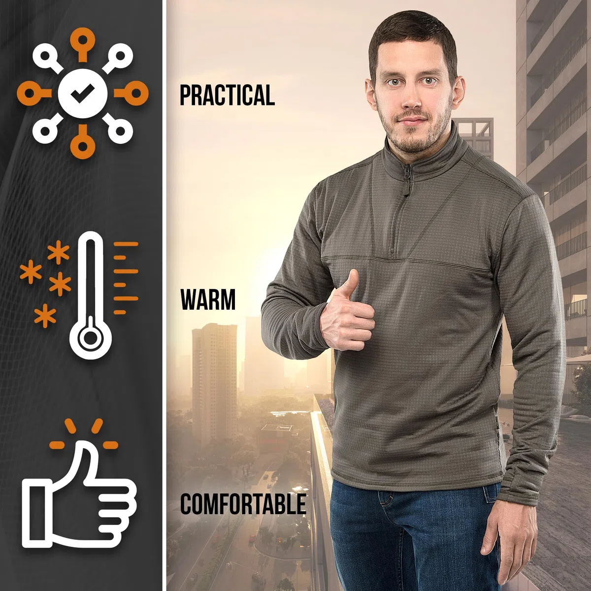 M-Tac Pantalones de compresión térmica para hombre, capa base con forro polar, para clima frío, nivel 2 ECWCS