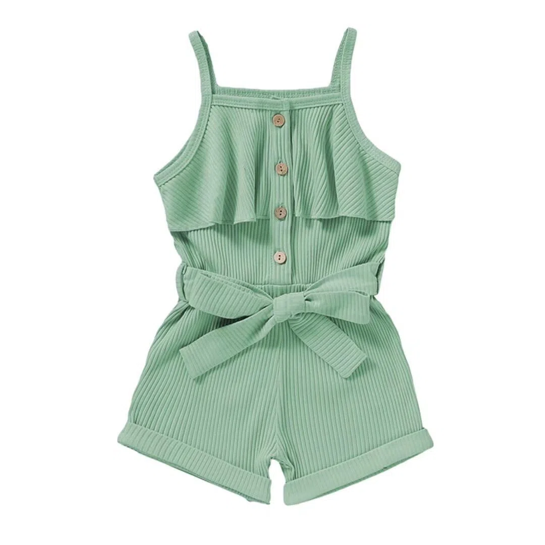 Ropa de bebé para niña, sin mangas, con tirantes halter, enterizo casual de verano