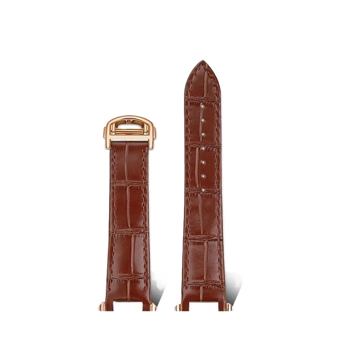 Genérico Compatible con la correa de reloj Cartier PASHA Series WGPA0019/0026 W2PA0014 Correa de cuero de vaca Pasha de 19 mm Correa de liberación rápida Hebilla plegable