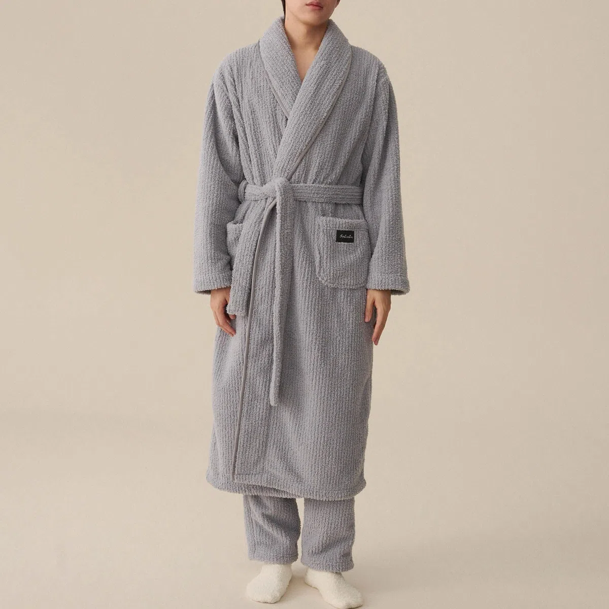 Genérico Pijamas Hombre Verano Divertidos - Conjunto De Pijama para Pareja De Albornoz De Terciopelo Coral Grueso Y Largo para Hombre De OtoñO E Invierno Hombre Sexy