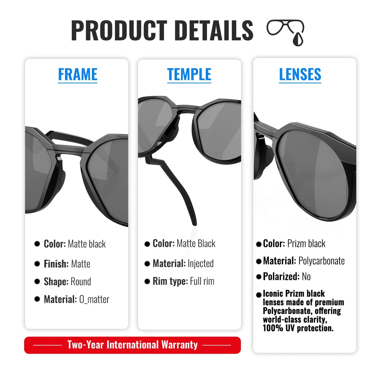 OAKLEY HSTN OO9242 - Gafas de sol redondas con kit oficial de gafas