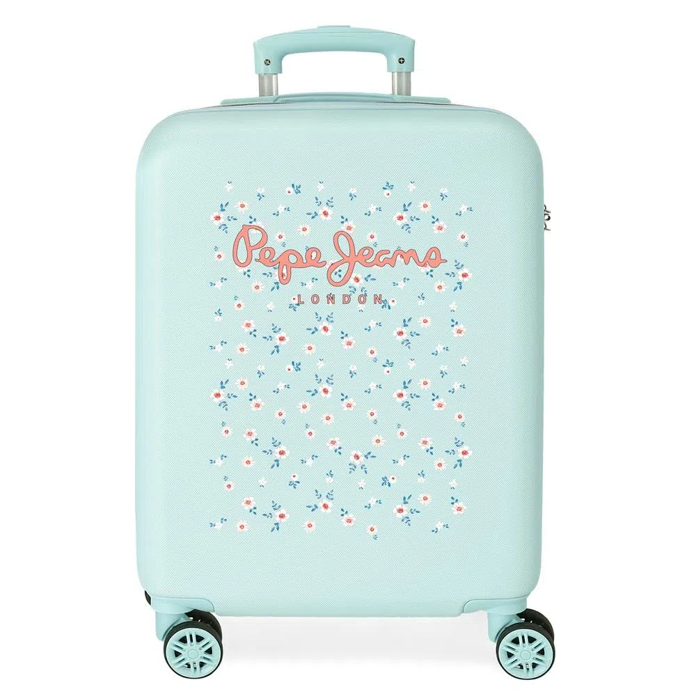 Pepe Jeans Leslie Maleta de cabina Azul 38x55x20 cms Rígida ABS Cierre de combinación lateral 34L 2,74 kgs 4 Ruedas dobles Equipaje de Mano