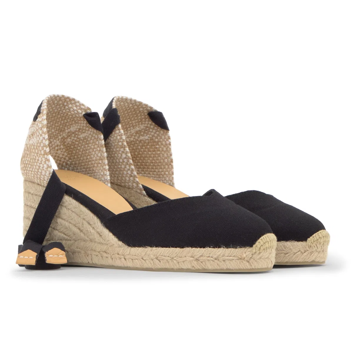 Castañer - Alpargata en algodón orgánico con Cierre de Cintas y cuña de 7cm Mod. Chiara/6/001