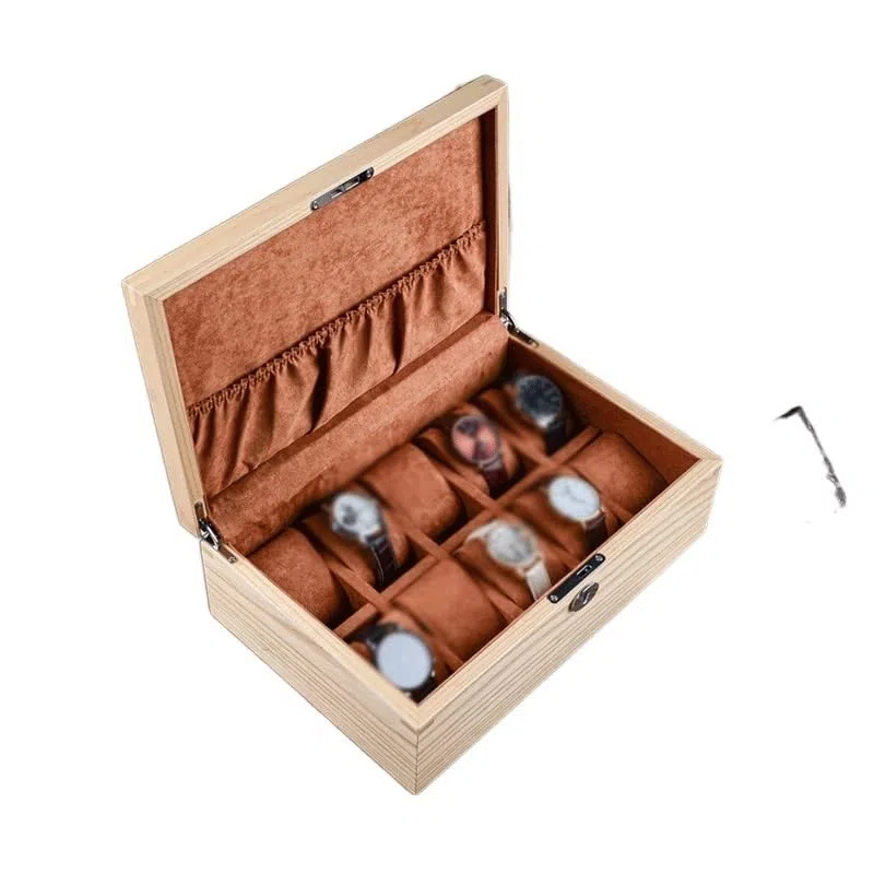 Caja de Madera Maciza para Guardar Relojes, Joyas, Pulseras y Colecciones