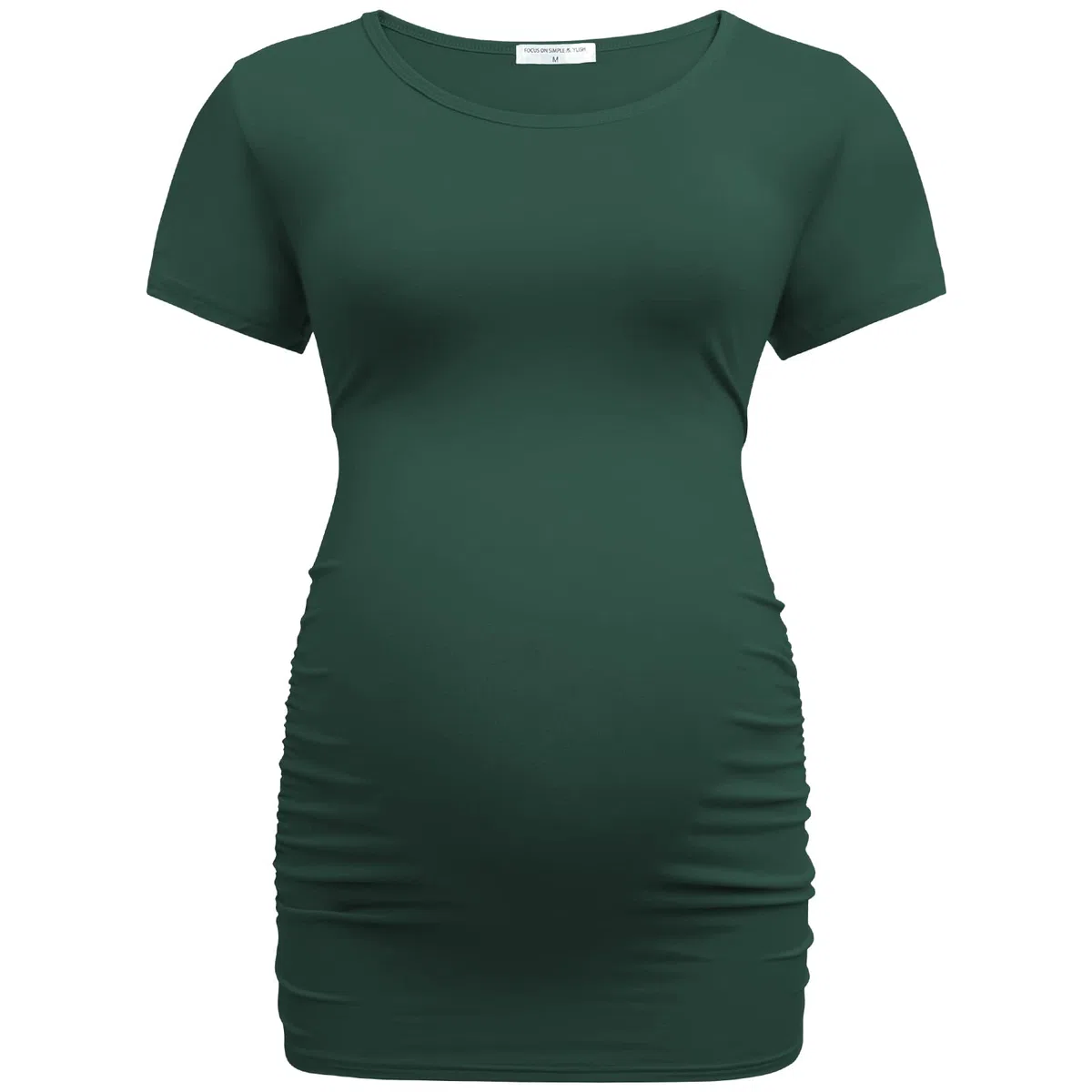 Bearsland Camiseta de maternidad para mujer, paquete de 3 unidades, camiseta clásica fruncida lateral, ropa de embarazo