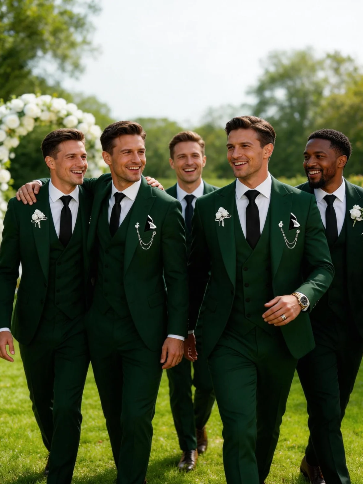 Wangyue Traje de 3 Piezas para Hombre, Corte Ajustado, Traje Formal de Doble Botonadura para Bodas, Bailes, cenas